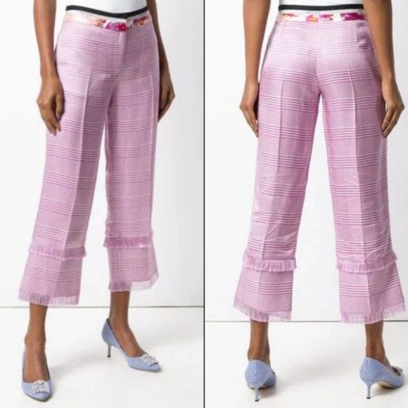 Emilio Pucci Prince Of Wales Checked Satin-Twill Straight-Leg Pants - Picture 2 of 7